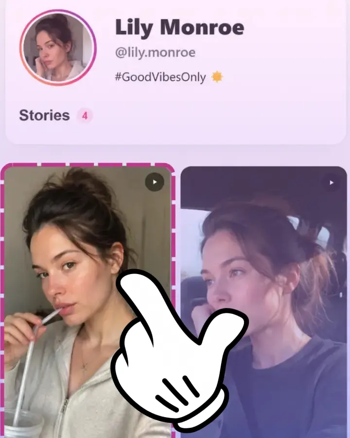 An Instagram story playing in the browser with a save button